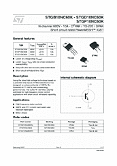 DataSheet STGP10NC60K pdf